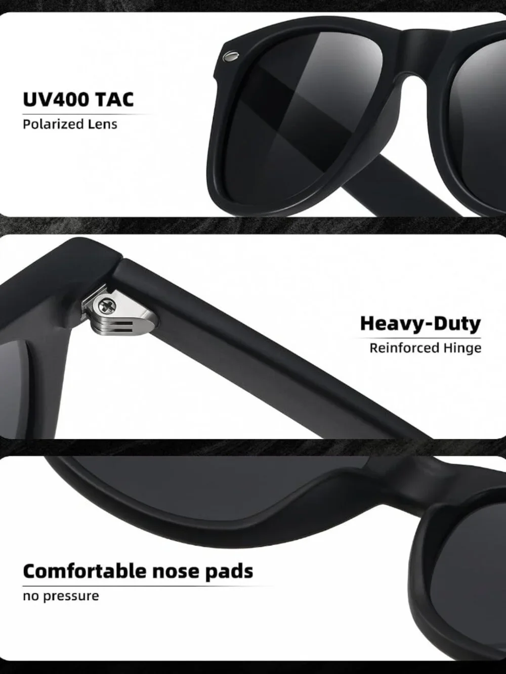 3 Pack Sunglasses Set - Retro Round, Aviator & Classic Styles, Polarized UV400